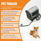 2-in-1 Pet Bicycle Trailer & Stroller with Suspension & 600D Oxford Fabric