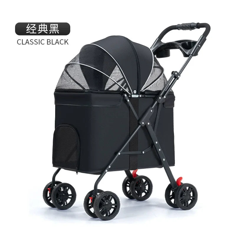 Lightweight Foldable Outdoor Pet Stroller for Medium & Large Dogs