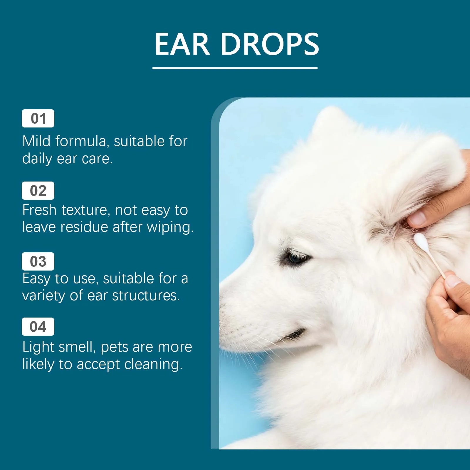 Soothing Ear Itch Relief Drops for Dogs — Gentle Nourishing Cleaner, 60ml