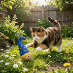 Self-Balancing Turkey Feather Cat Tumbler — Wood Base Interactive Toy