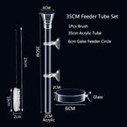 Acrylic Aquarium Shrimp Feeding Dish & Tube (Transparent, Snail & Shrimp)