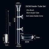 Acrylic Aquarium Shrimp Feeding Dish & Tube (Transparent, Snail & Shrimp)