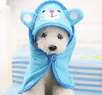 Cute Hooded Pet Towel — Super Absorbent Animal-Design Bathrobe