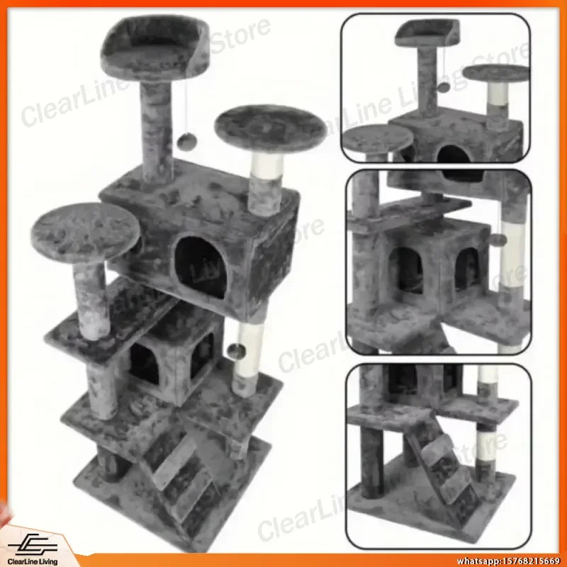 55-Inch Cat Tree Activity Center with Condo