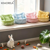 Fluffy Bunny Princess Bed — Plush Nest with Lace Trim