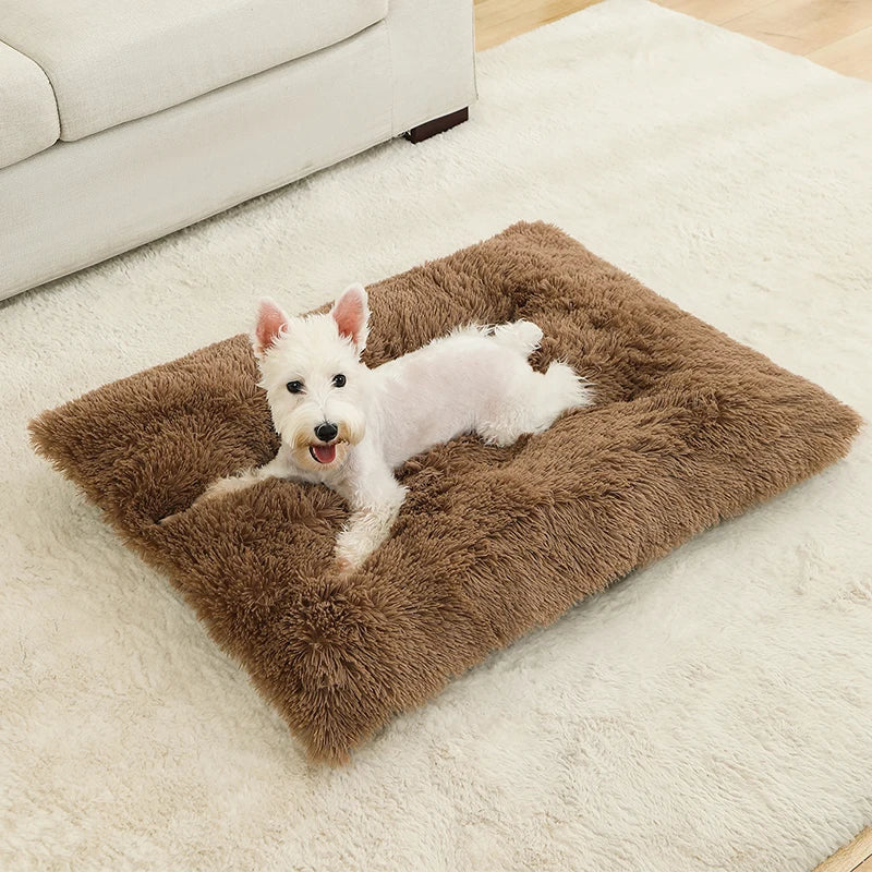 Long Plush Pet Cushion Bed