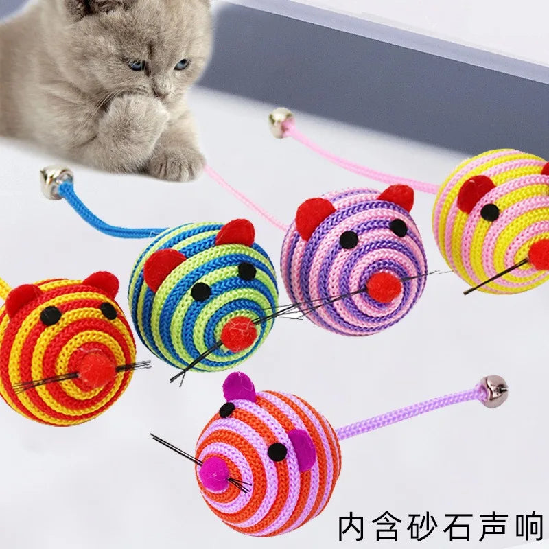 Nylon Rope Mouse Cat Toy with Bell — Durable Chew & Teaser Toy