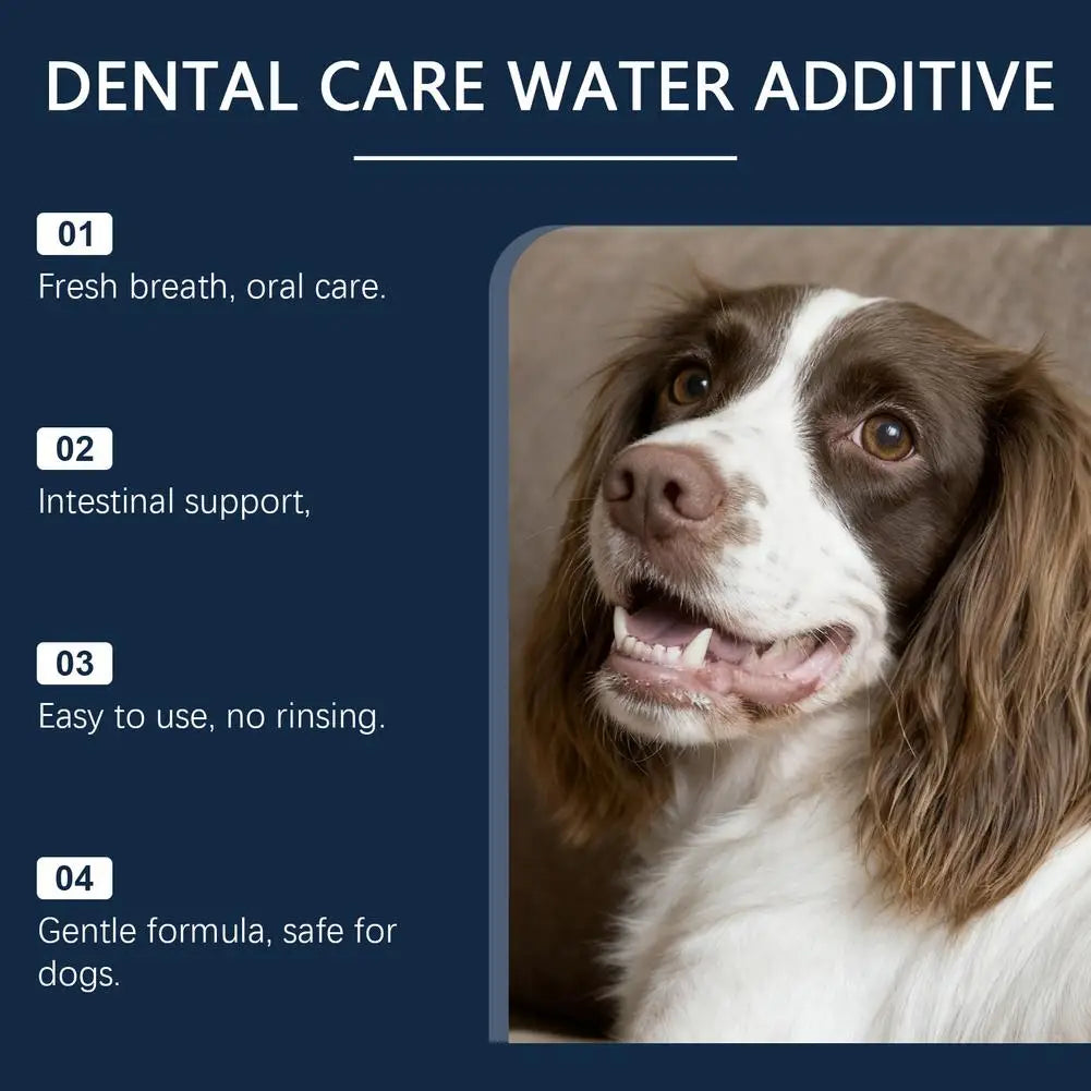 No-Brushing Pet Dental Water Additive — Fresh Breath & Tartar Control, 100ml