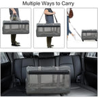 Large Rolling Pet Carrier with Wheels up to 30lbs (Breathable, Collapsible)