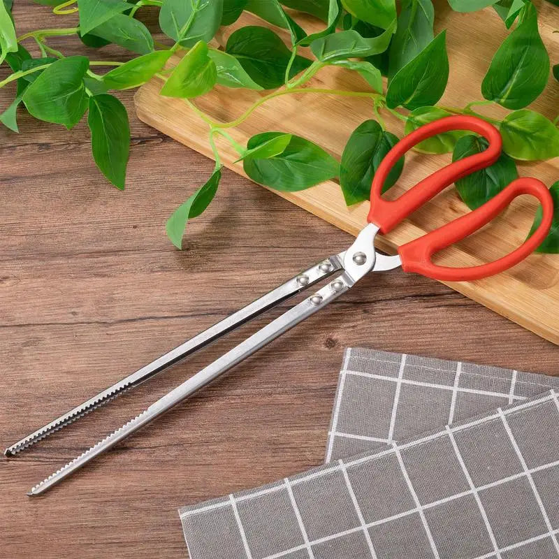 Stainless Steel Reptile Feeding Tongs — 15" Anti-Slip Snake Tweezers