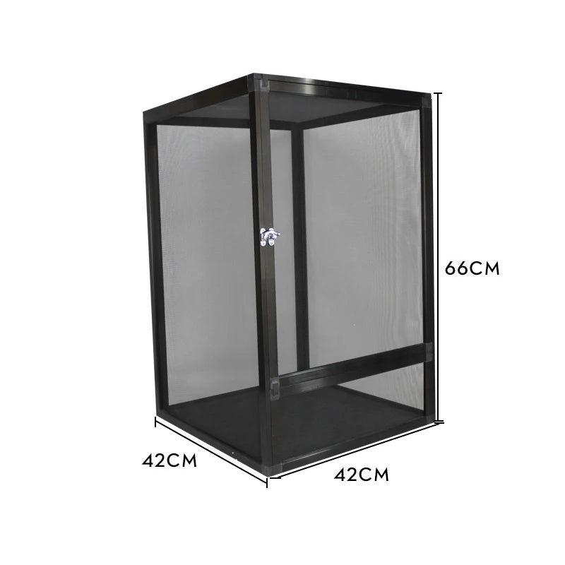 Front-Opening Reptile Terrarium — Tall Metal Mesh Door Enclosure