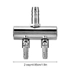 Stainless Steel Aquarium Air Flow Control Valve (8mm to 4mm, Splitter)