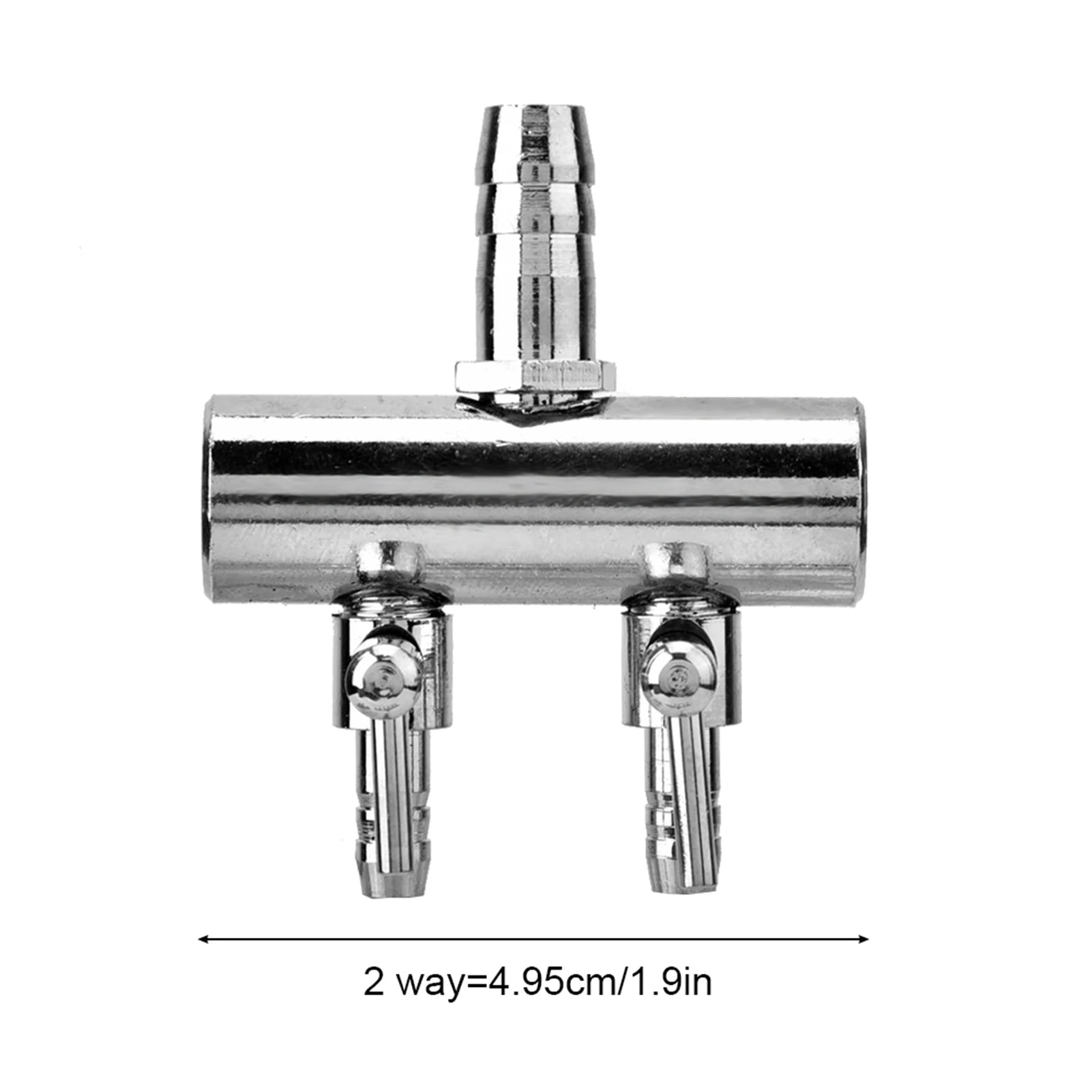 Stainless Steel Aquarium Air Flow Control Valve (8mm to 4mm, Splitter)