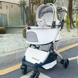 Lightweight Pet Stroller Dog-specific Travel Stroller Foldable High-view Pet Stroller Large Space Removable Carry Basket Cat Car