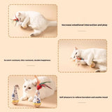 Christmas Wooden Tumbler Cat Toy (Catnip & Feather)