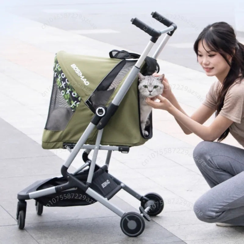 Ultra-Light Foldable Pet Stroller for Cats & Dogs — Dual-Pet