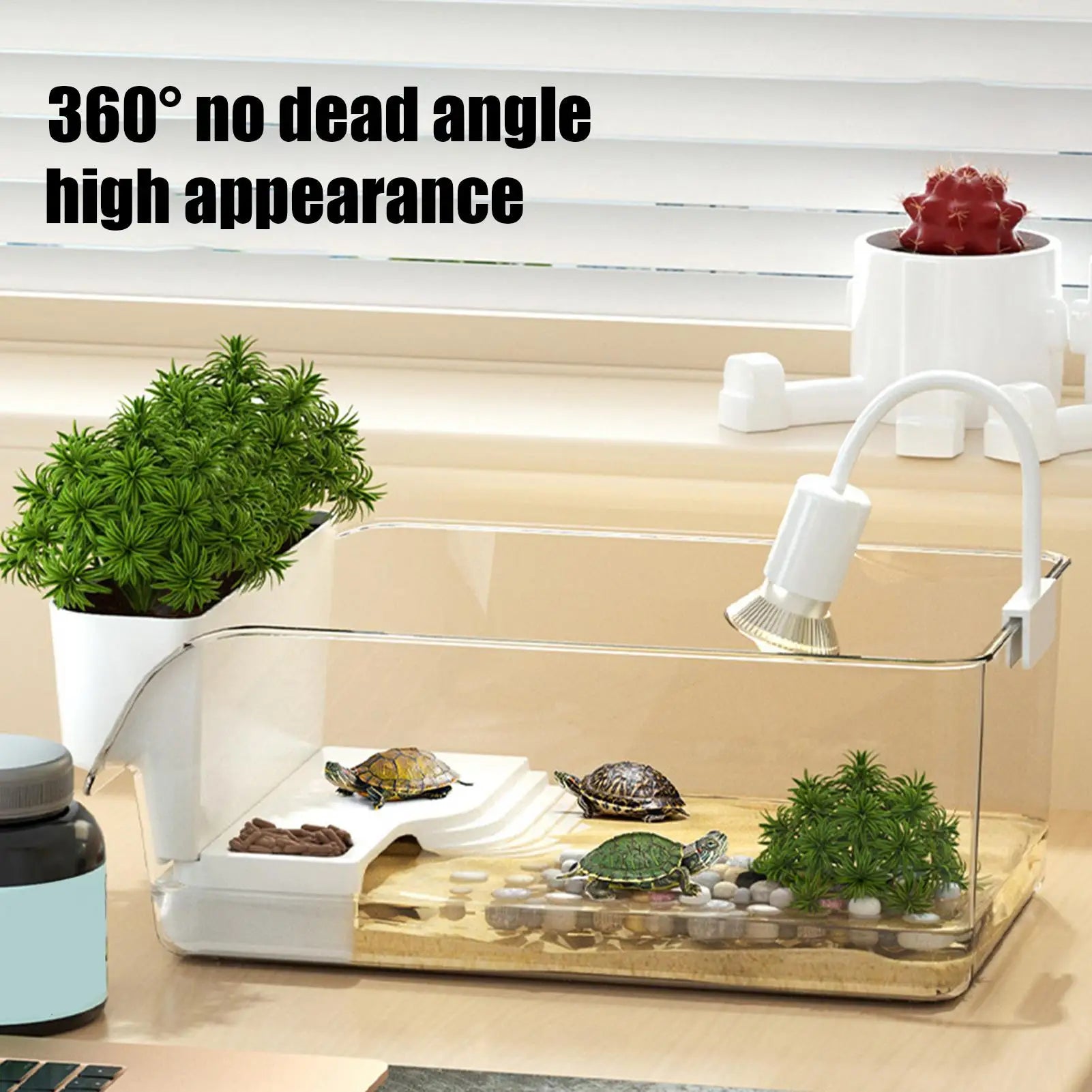 Transparent Plastic Turtle Terrarium & Reptile Breeding Tank
