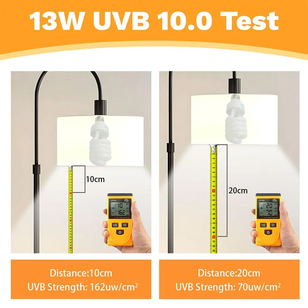 UVB Reptile Basking Lamp — Calcium & Vitamin D Light, 5.0/10.0/15.0