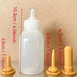 Pet Milk Feeding Bottle Set — 3 Replaceable Nipples for Puppies & Kittens