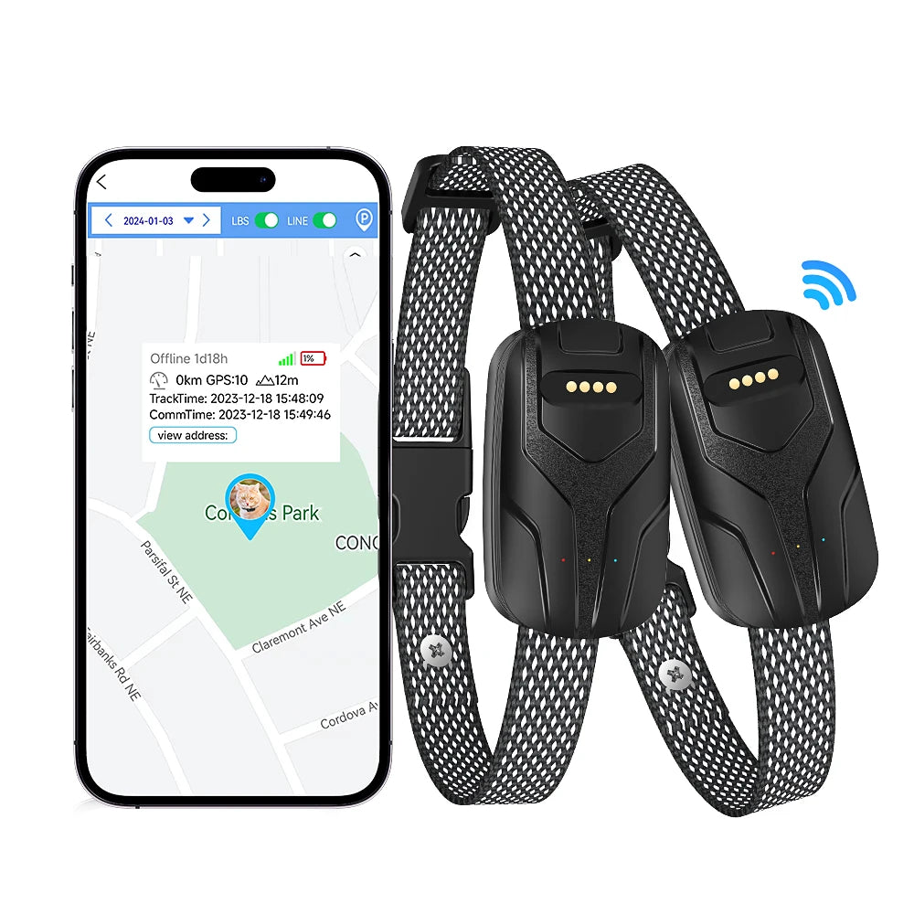 Tize 4G Smart GPS Activity Tracker Dog Collar - Real-Time