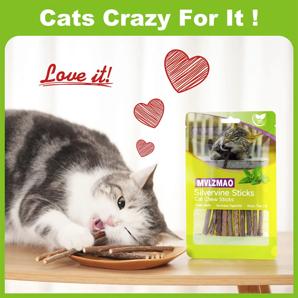 Silvervine Chew Sticks for Cats (10-Pack)