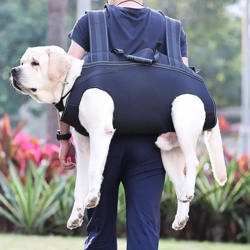 Senior Dog Lift Sling Harness (Leg Support, Adjustable, Long Trips)