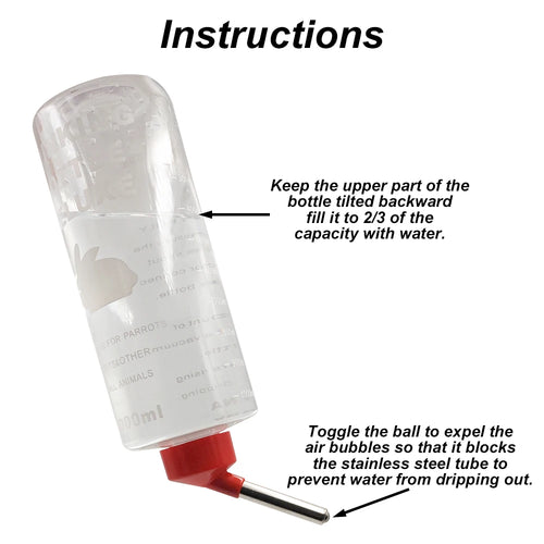 1000ml Hanging Water Bottle — Auto-Drip Drinker for Rabbits & Guinea Pigs