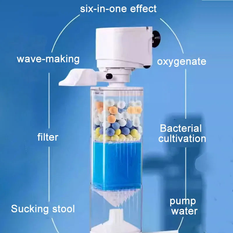 Silent 220V Internal Aquarium Filter Pump (Anti-Backflow, Aerator)