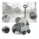 Four-Wheel Pet Stroller Compact Dog Stroller with Canopy Easy-to-Maneuver Roomy for Dogs, Outdoor Walks, Travel