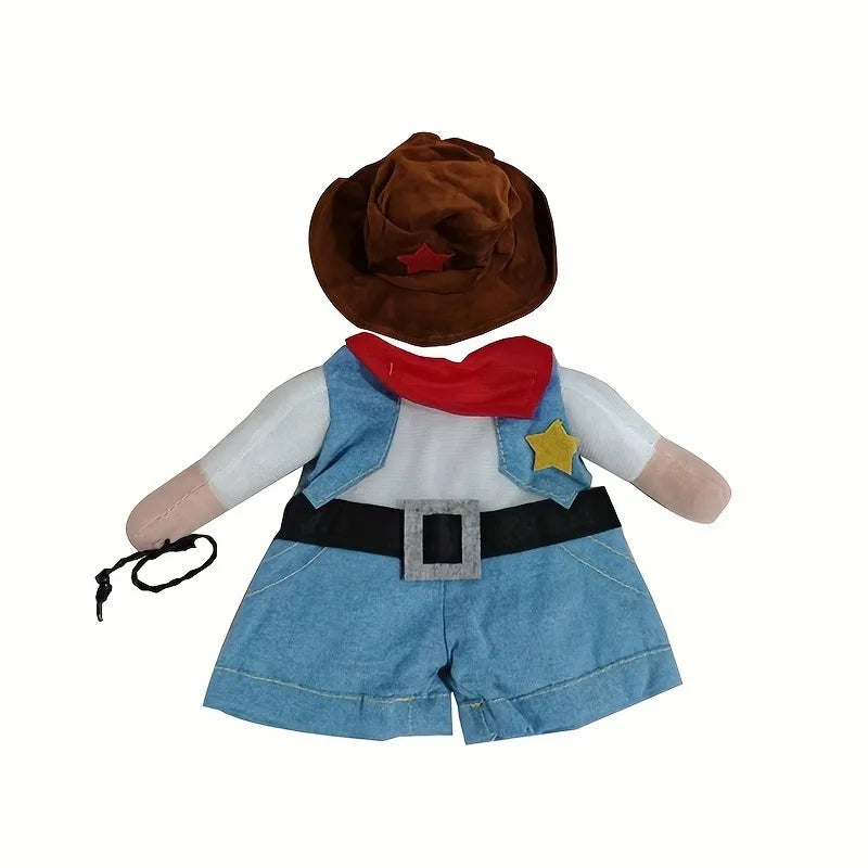 Cowboy Costume for Cats with Hat (Transformable Cosplay Outfit)