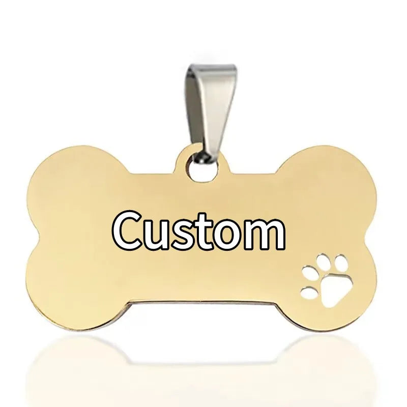 Custom Engraved Stainless Steel Dog Tag — Personalized Pet ID Charm