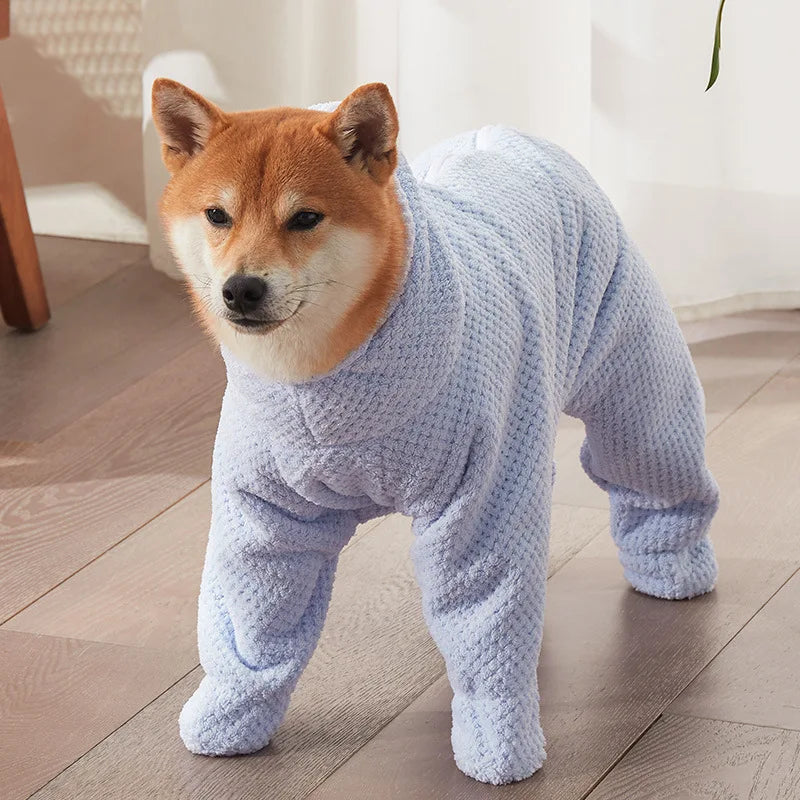 Full-Coverage Microfiber Dog Bathrobe — Quick-Dry After-Bath Wrap