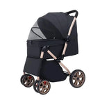 Foldable Pet Stroller Cart with Changeable Handle Configuration for Cats
