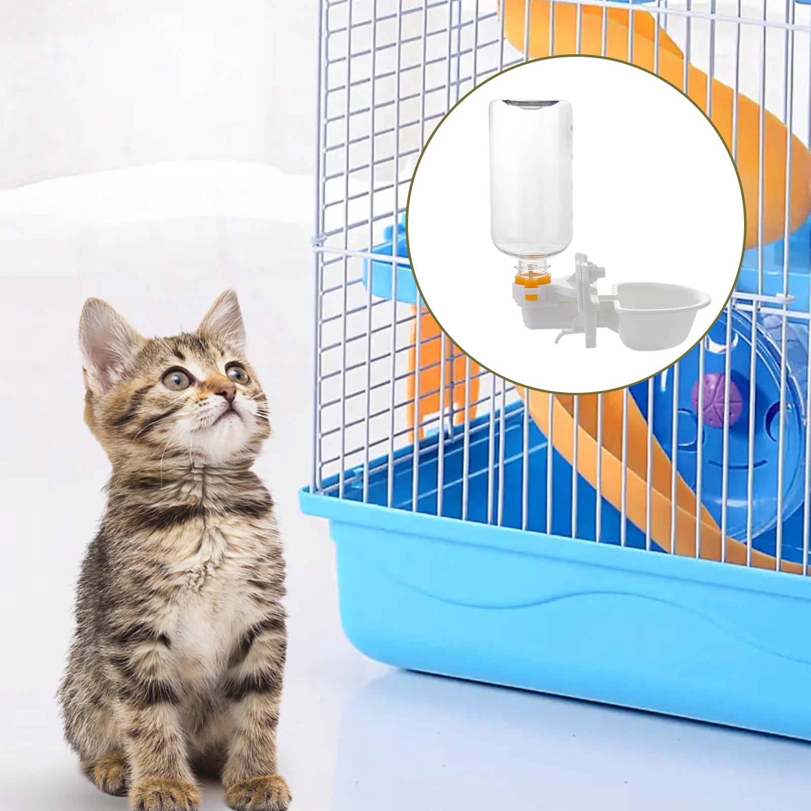 Cage-Mount Pet Water Bottle (No-Drip, Dog & Cat, Easy Install)