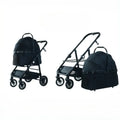 Lightweight High-View Pet Stroller with Detachable Carrier for Cats & Dogs