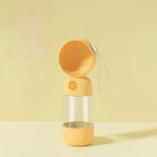2-in-1 Pet Water Bottle with Food Container (Transparent, Easy Clean)