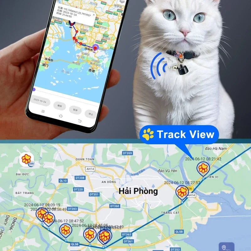 Android & iOS Mini GPS Locator for Pets - Birds, Dogs & Cats with 3-Day Track History