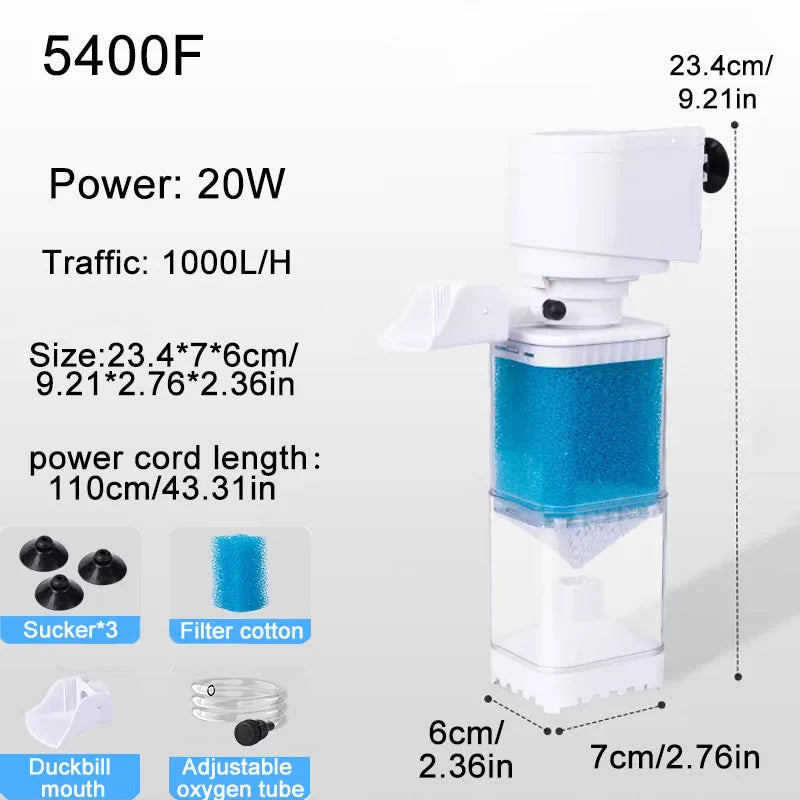 220V Submersible Aquarium Filter Pump (Anti-Backflow, Wave Maker)