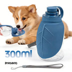 Foldable Dog Water Bottle (300ml, Silicone, Leaf Design, Outdoor)