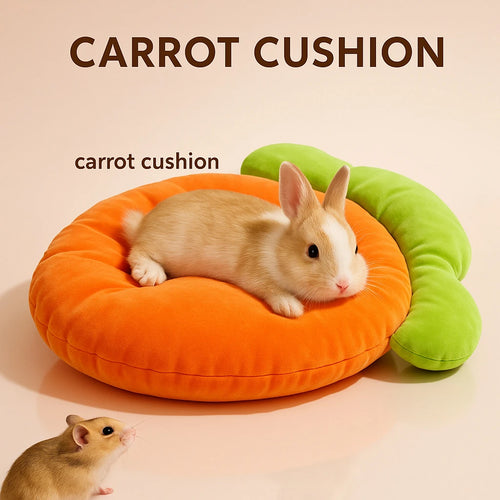 Carrot-Shaped Pet Bed — Thickened Cozy Mat for Rabbits & Guinea Pigs