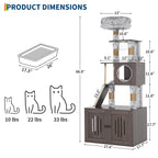 66.9in Cat Tree Tower with Enclosed Litter Box
