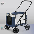Large-Space Portable Foldable Pet Stroller with Detachable Design for Multiple Pets — Dog & Cat Carriage