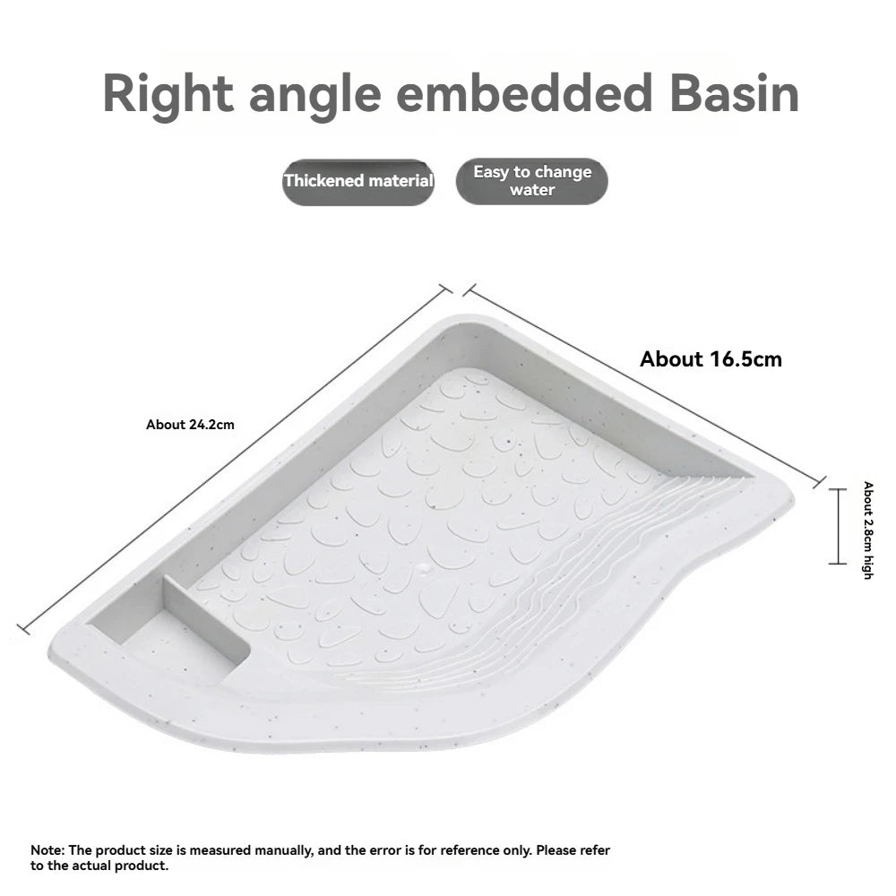 Dual-Use Turtle Bath Basin — Half-Water Habitat & Feeding Box
