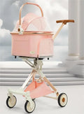 4-Wheel Foldable Pet Trolley with Detachable Carrier — Travel Bag, Cat Cart & Puppy Stroller