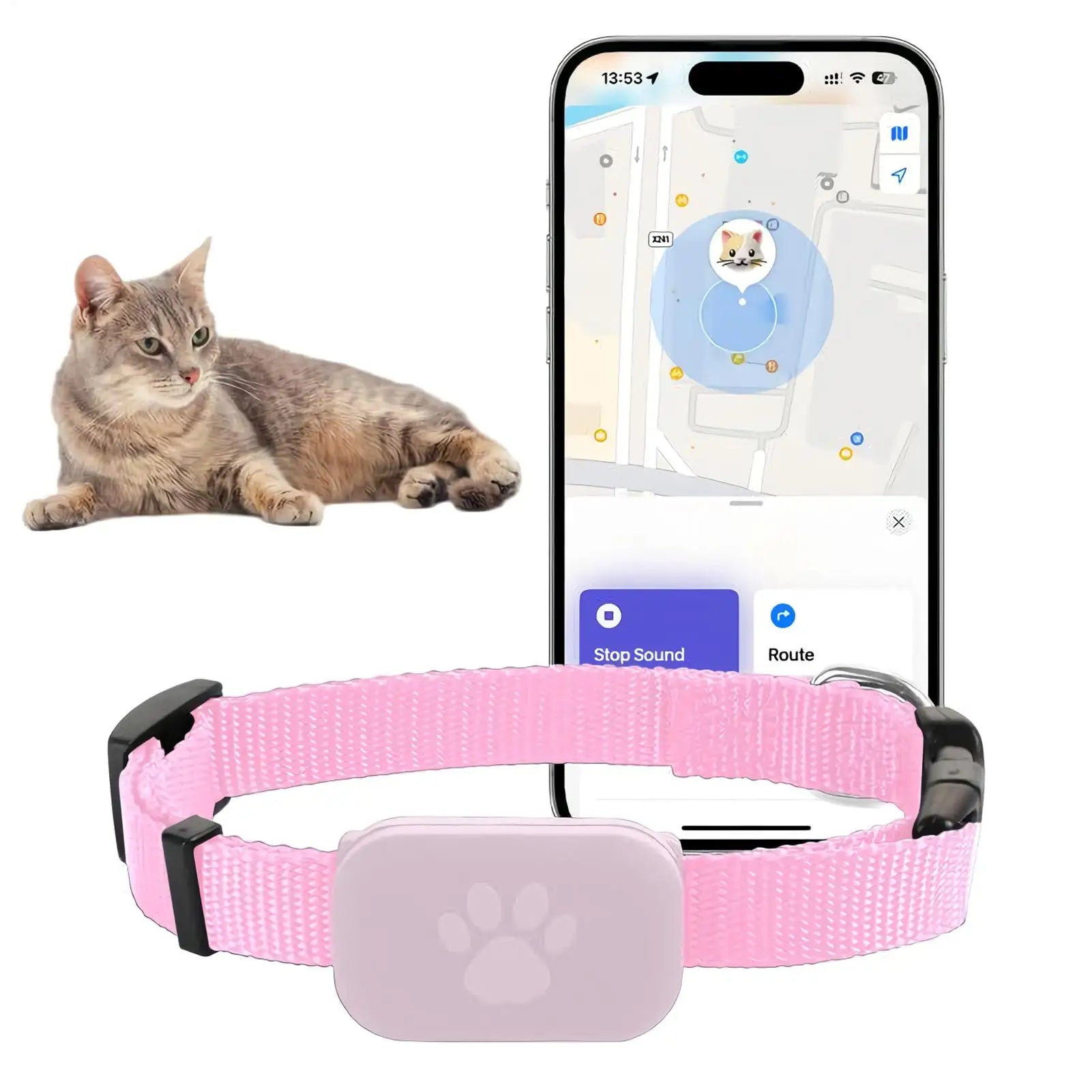 Long Battery GPS Cat & Dog Collar Tracker - Global Safety Locator