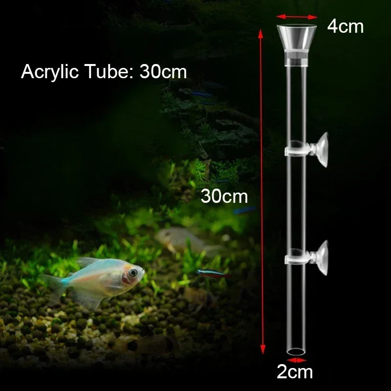 Acrylic Aquarium Shrimp Feeding Dish & Tube (Transparent, Snail & Shrimp)