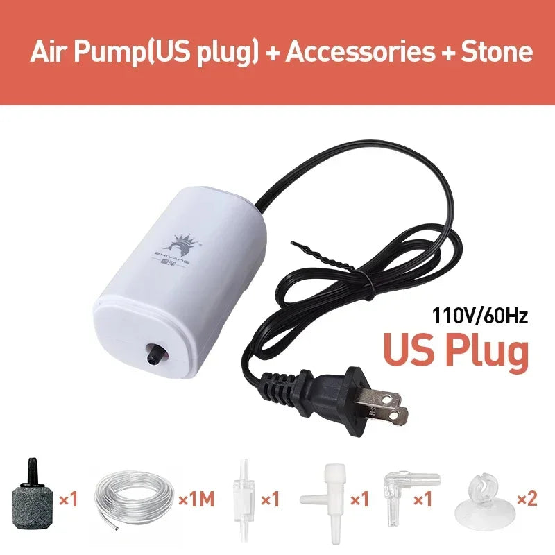 Ultra-Silent Aquarium Air Pump 3W Multi-Outlet Full Kit