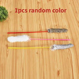 Faux Rabbit Fur Pompom Teaser Wand — Realistic Prey-Texture Cat Toy