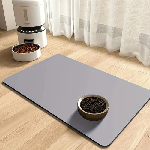 Waterproof Pet Feeding Mat — Absorbent Rubber Placemat for Bowls & Cages