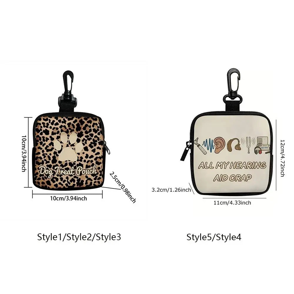 Mini Dog Treat Pouch (Lightweight, Hook Clip, Zipper Closure)
